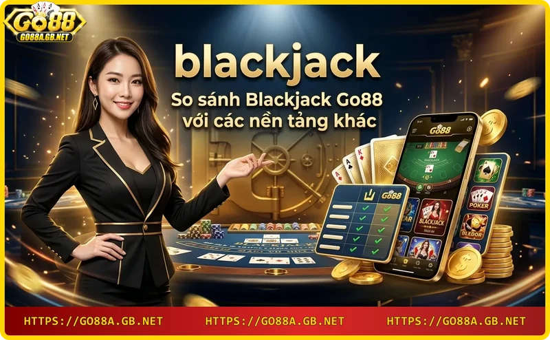 Comparison of traditional casino and online blackjack platform, highlighting the modern experience of Go88.