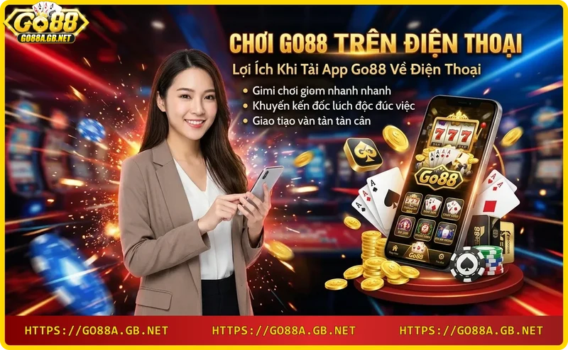 Giao diện app Go88 trên điện thoại với nhiều ưu đãi