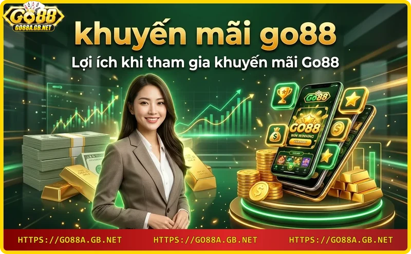 Người chơi nhận thưởng chào mừng 100% khi tham gia khuyến mãi Go88